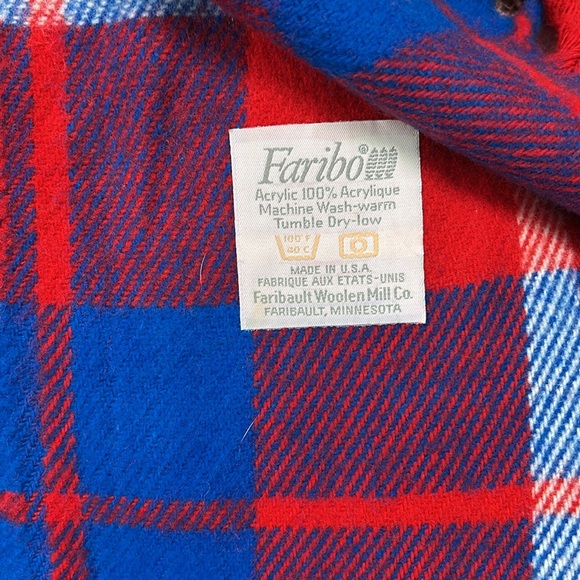 Vintage faribault Made in Minnesota Plaid Blanket Rectangular - Picture 10 of 10